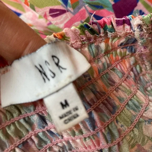 NSR Colorful Floral Women's midi Dress with flutter sleeves, size medium - Picture 7 of 10